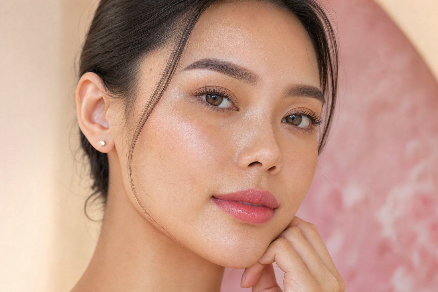 Natural lip blush and brow result